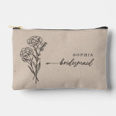 1月誕生月フラワーブリッパーソナライズされたズメイド アクセサリーポーチ (正面)