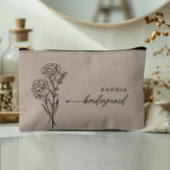 1月誕生月フラワーブリッパーソナライズされたズメイド アクセサリーポーチ