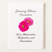 1月誕生月花カーネーションフローラエレガントー プランナー手帳 (裏面)