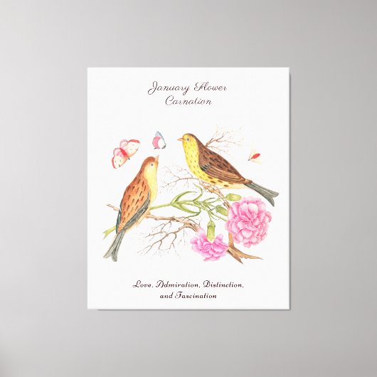 1月誕生月花誕生日ギフト キャンバスプリント (正面)