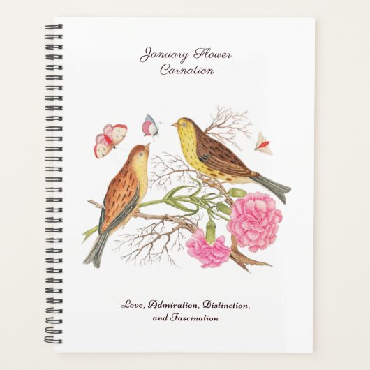 1月誕生月花誕生日ギフト プランナー手帳 (正面)