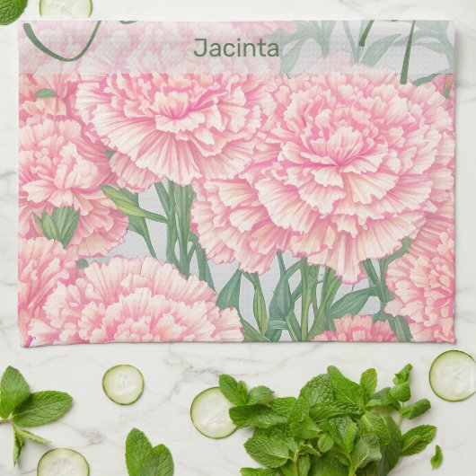 1月誕生花菊 キッチンタオル (折り畳み)