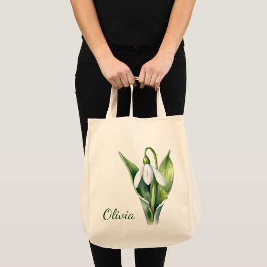 1月誕生花贈答白雪垂 トートバッグ (正面(商品))