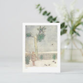 1月食べ物を与えの鳥ヴィンテージイラストレーション ポストカード (スタンド正面)