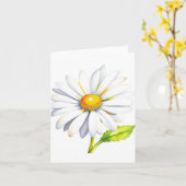 1月1デイジーデイB – 水彩画&ペン カード (黄色い花)
