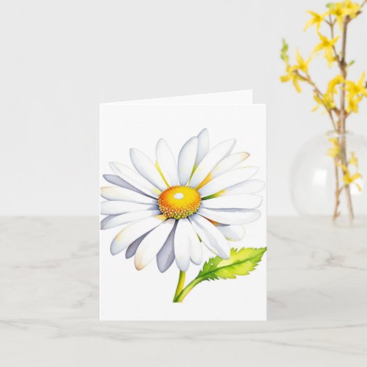 1月1デイジーデイB – 水彩画&ペン カード (黄色い花)
