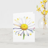 1月1デイジー日A – 水彩画&ペン カード (黄色い花)