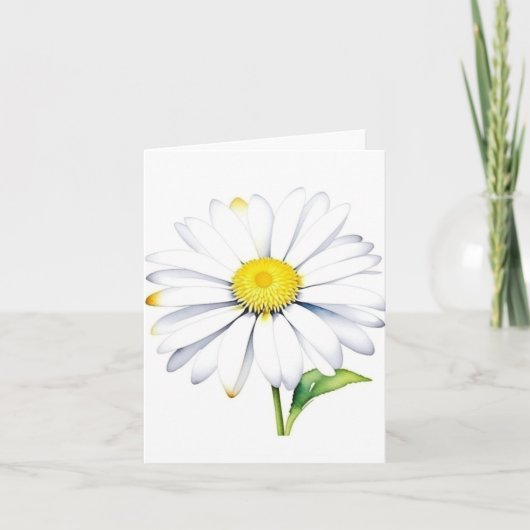1月1デイジー日C – 水彩画&ペン カード (正面)