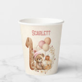 1月1日かわいいベビーベアピンク紙カップ 紙コップ (裏面)