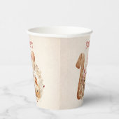 1月1日かわいいベビーベアピンク紙カップ 紙コップ (右)