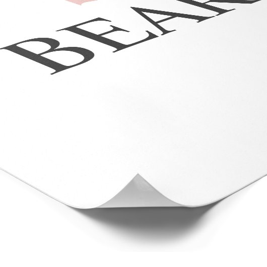 1月1日の誕生日ピンクベア歓迎の看板ポスター ポスター (角)