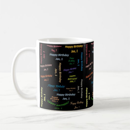 1月1日 誕生日マグカップ コーヒーマグカップ (左)