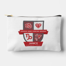 1月1日〜19日生まれの山羊座 誕生 crest™ アクセサリーポーチ