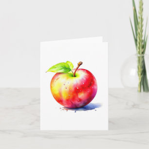 1月1日Apple与えの日D – 水彩画 カード