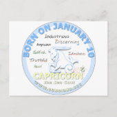 1月10日の誕生日-山羊座 ポストカード (正面)