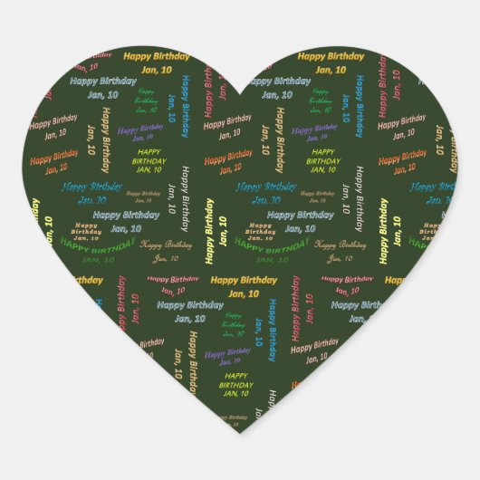 1月10日誕生日 ハートシール (正面)