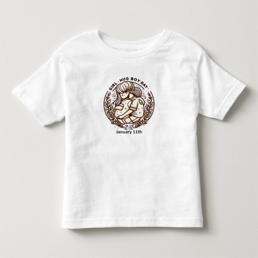 1月11日 – ガールハグ少年の日 トドラーTシャツ (正面)