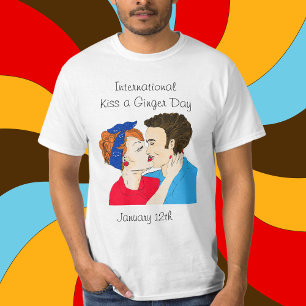 1月12日は国際的キス生姜の日T- Tシャツ