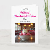 1月15日は全国いちごアイスクリームの日 | National Strawberry Ice Cre カード (正面)