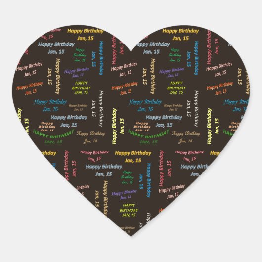 1月15日誕生日 ハートシール (正面)