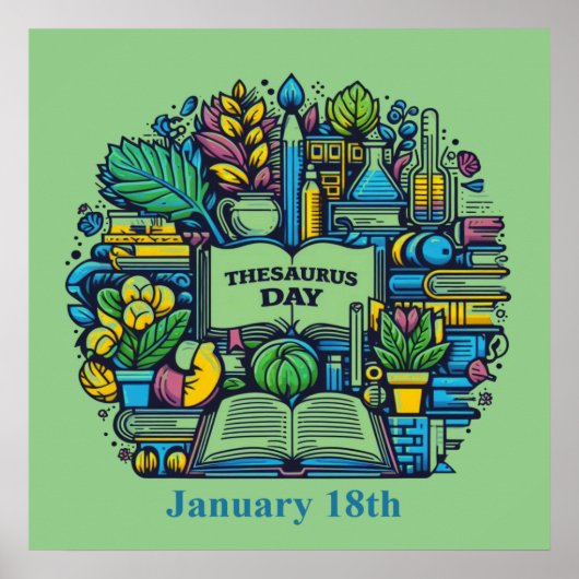 1月18日 – 類義語辞典の日 ポスター (正面)