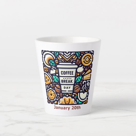 1月20日 – コーヒーブレイクデー カフェラテマグ (正面)