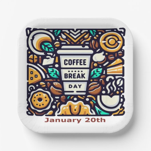 1月20日 – コーヒーブレイクデー ペーパープレート (正面)