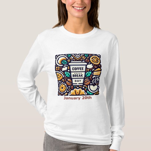 1月20日 – コーヒーブレイクデー Tシャツ (正面)