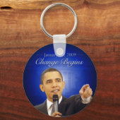 1月20日：変更が始まる（オバマ就任） キーホルダー (正面)