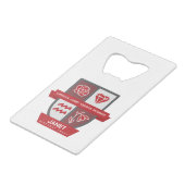 1月20-31日の水瓶座の誕生日紋章™ クレジットカード栓抜き (裏面アングル)