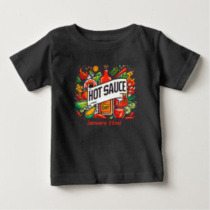 1月22日 – ホットソースの日 ベビーTシャツ