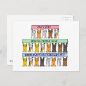 1月25誕生日かわいい猫たち ポストカード (正面/裏面)