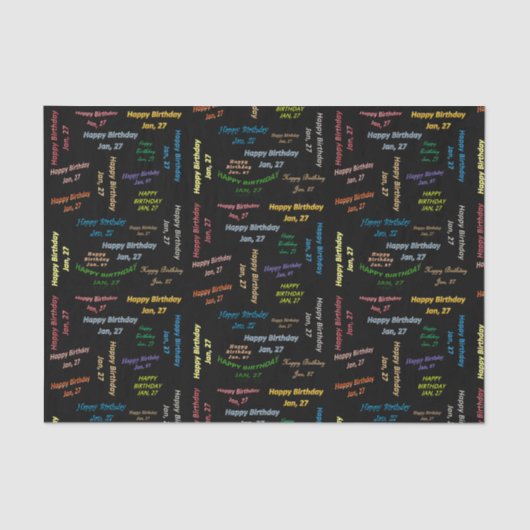 1月27日誕生日ティッシュペーパー 薄葉紙 (正面)