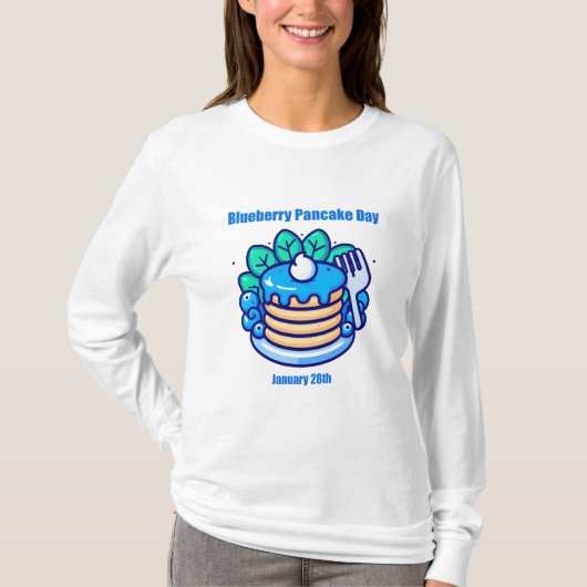 1月28日 – ブルーベリーパンケーキの日 Tシャツ (正面)