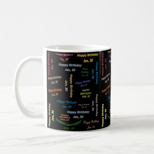 1月30日 誕生日マグ コーヒーマグカップ (左)
