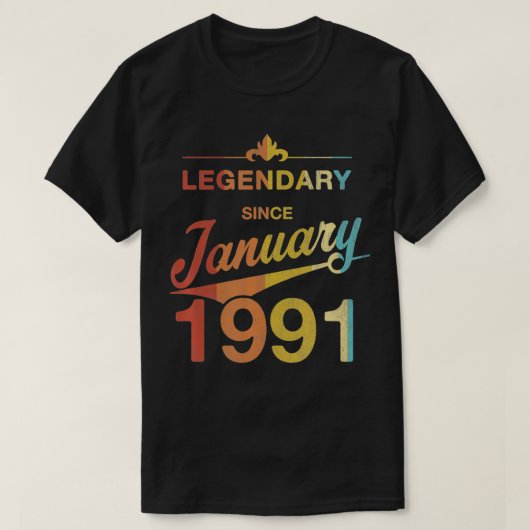 1月30歳プレゼント30歳生まれの誕生日ヴィンテージ Tシャツ (デザイン正面)