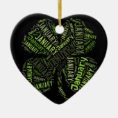 1月4日リーフクローバー セラミックオーナメント (正面)