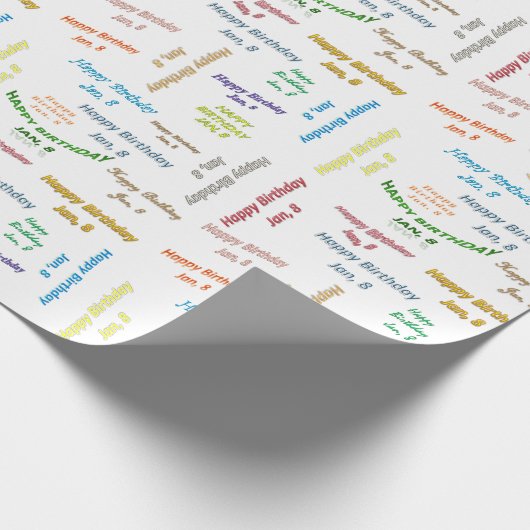 1月8日誕生日ギフト包装紙 ラッピングペーパー (角)