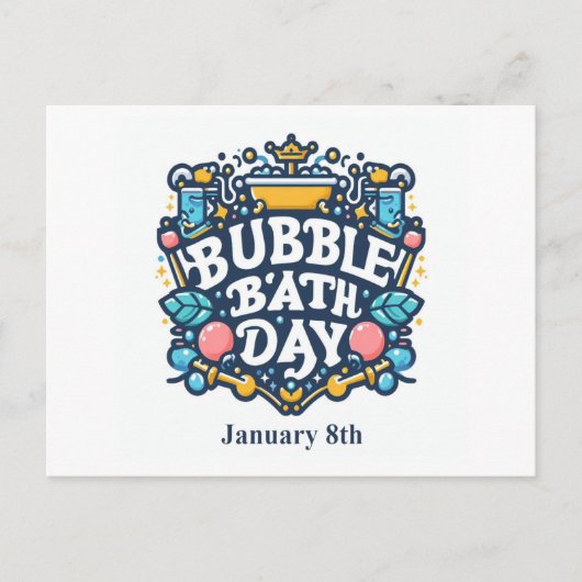 1月8日 – バブルバスの日 ポストカード (正面)