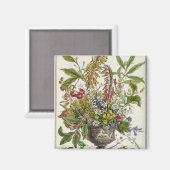 1月、「十二ヶ月の花」より マグネット (正面/裏面)