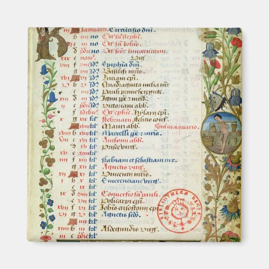 1月；姿食べ物ズと飲み マグネット (正面)