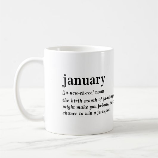 1月 定義 誕生日 コーヒーマグカップ (左)
