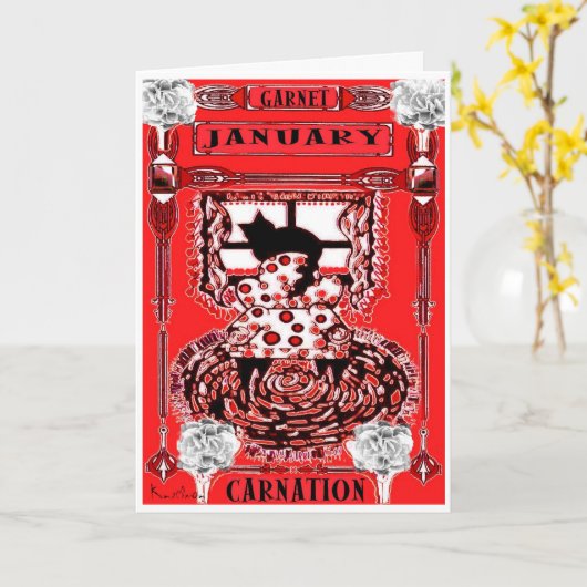 1月CATの誕生日 カード (黄色い花)