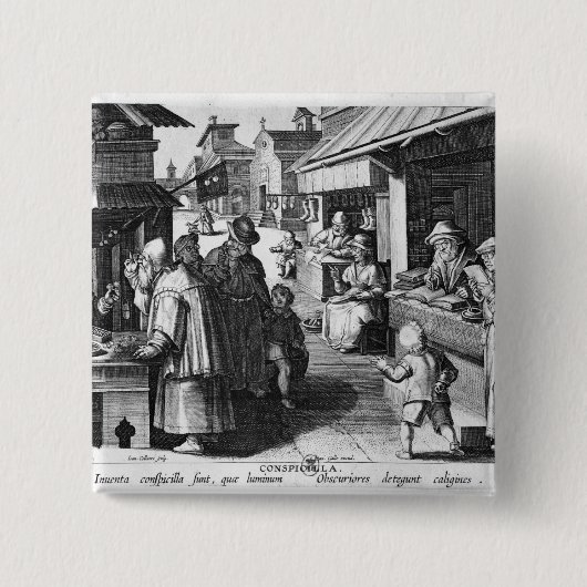 1月Collaert著刻まれるめがねの販売人 缶バッジ (正面)