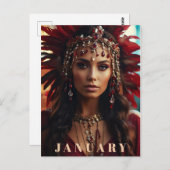 *~* 1月Headdress GARNET AP53ボホ ポストカード (正面/裏面)