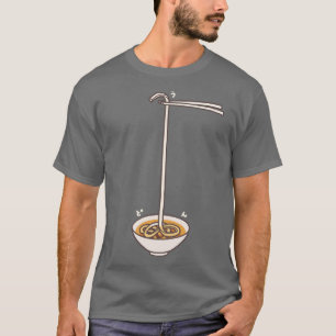 【1本うどん(カラー濃色地用)】 One noodle Udon (for dark base) Tシャツ