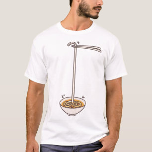 【1本うどん(カラー)】 One noodle Udon (for light base) Tシャツ