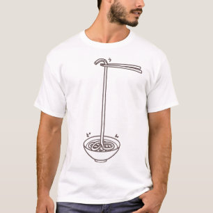 【1本うどん(茶)】 One noodle Udon (Brown) Tシャツ