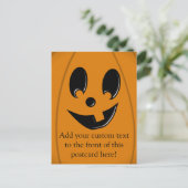 1本の歯を持つジャッ間抜けク・O・ランタン顔 ポストカード (スタンド正面)