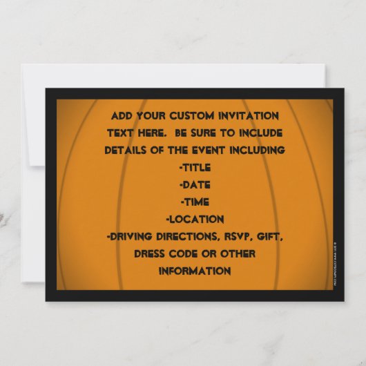 1本の歯を持つJack-O間抜け-Lanten顔 招待状 (裏面)